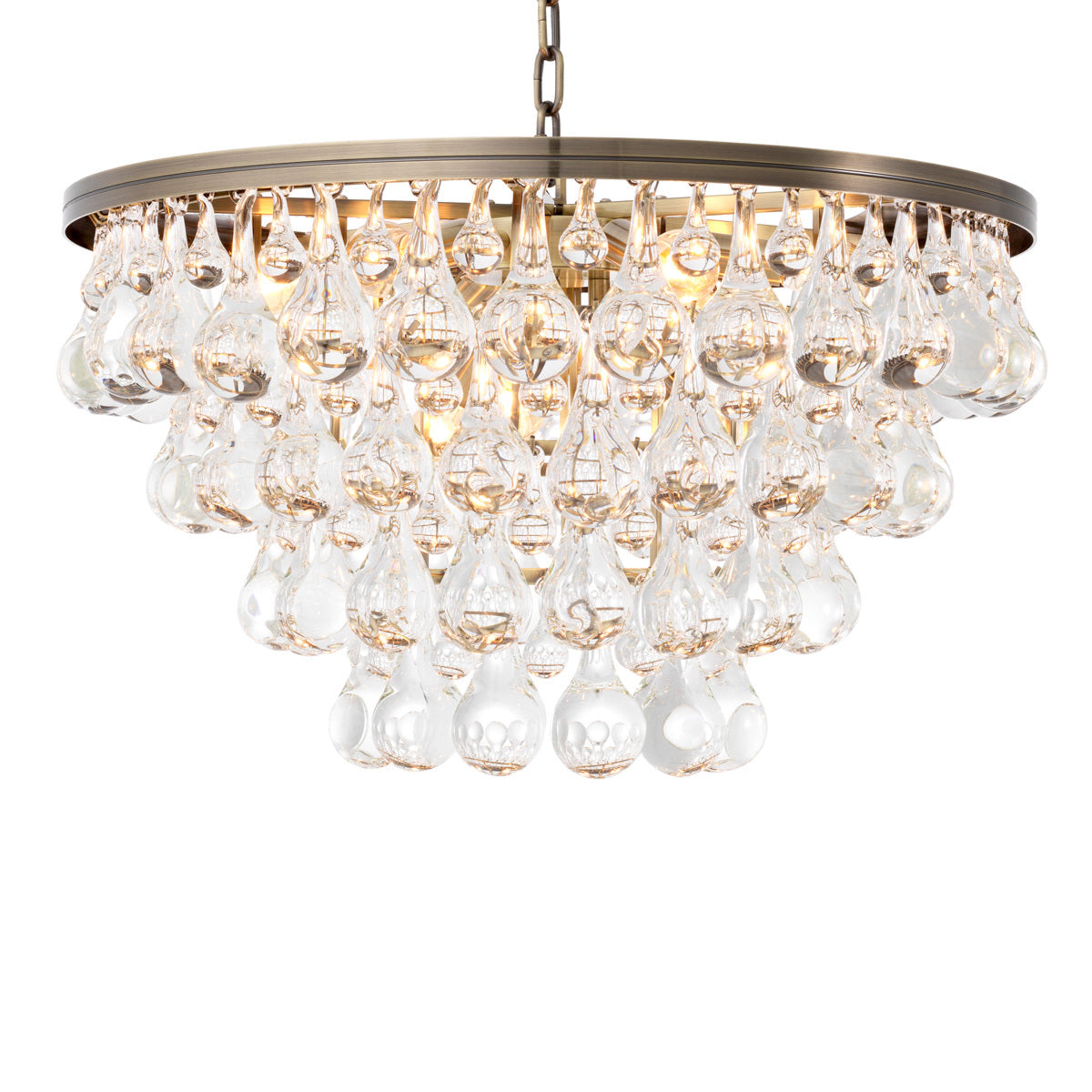 Brass Glass Drop Chandelier Bolzano | Eichholtz Miami