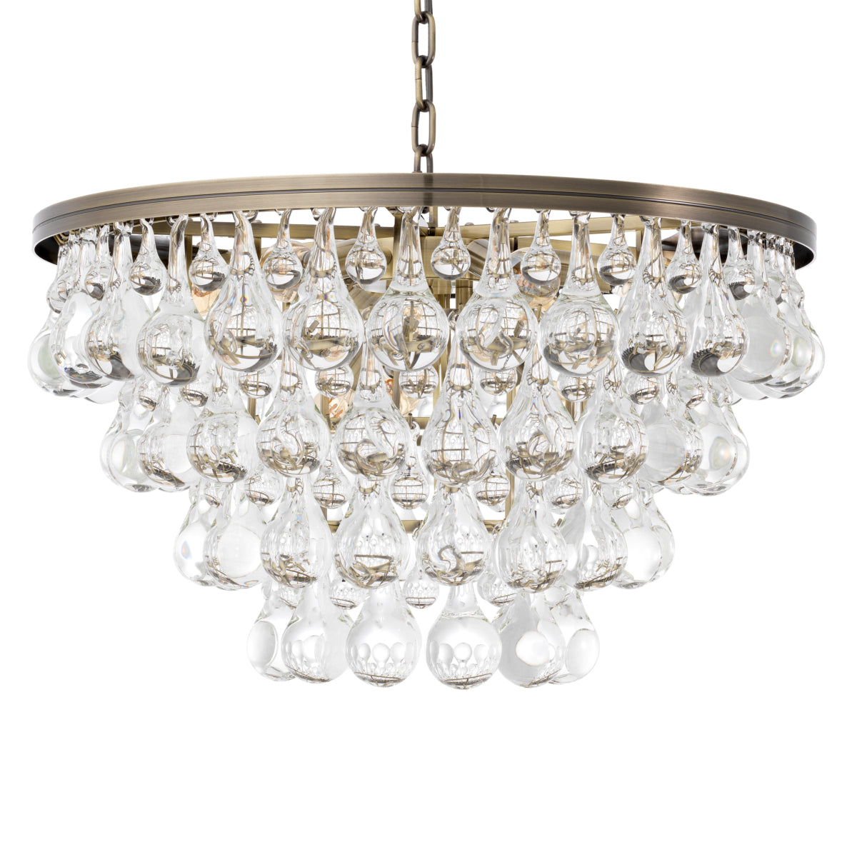 Brass Glass Drop Chandelier Bolzano | Eichholtz Miami