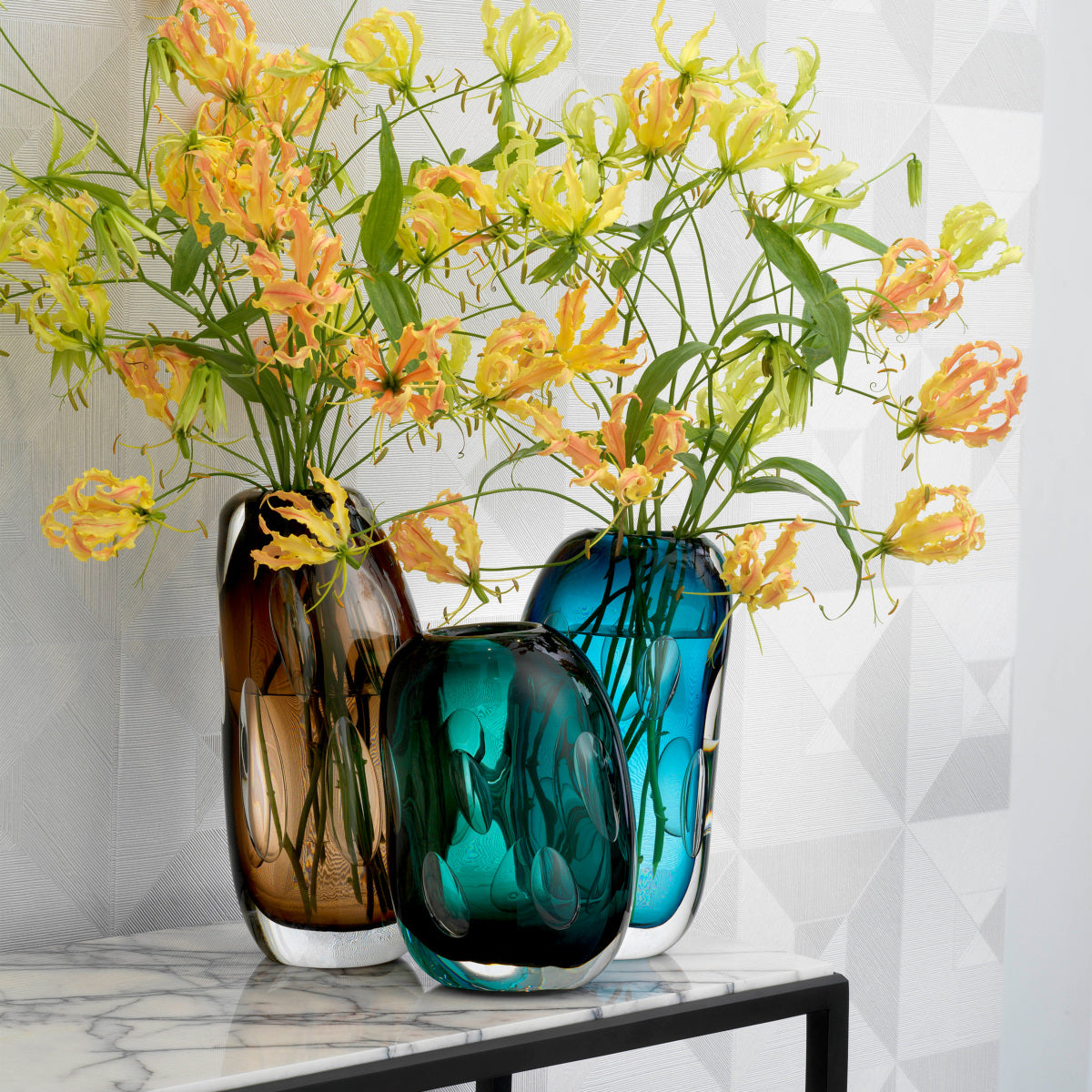Blue Handblown Glass Vase M Sianni | Eichholtz Miami