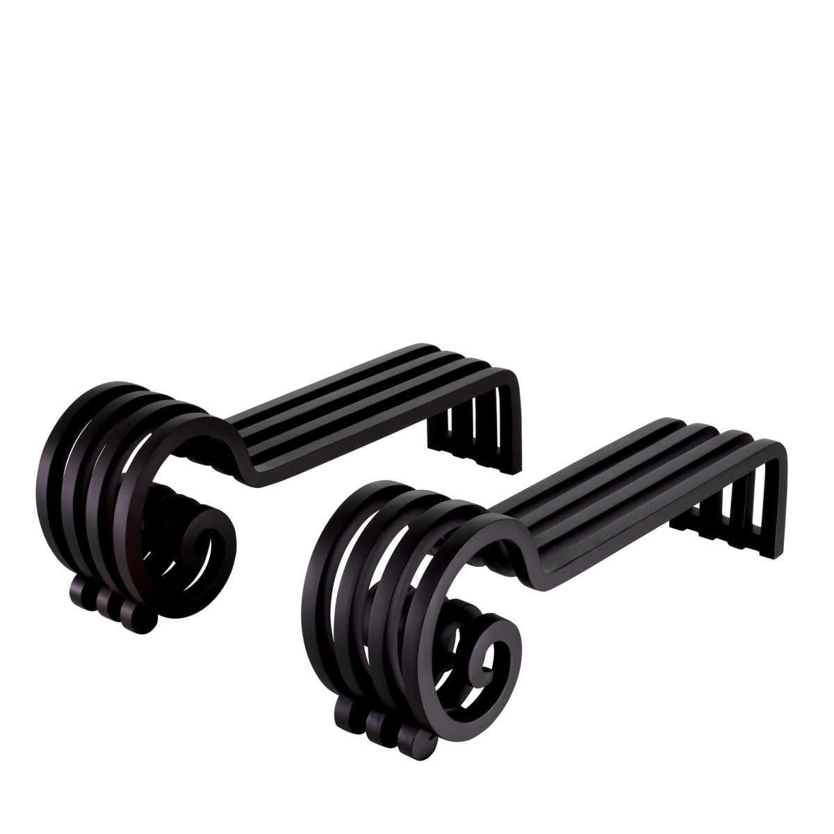 Black Curled Set (2) Andiron Mardor | Eichholtz Miami