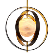 Perla de candelabro de alabastro con anillo de oro