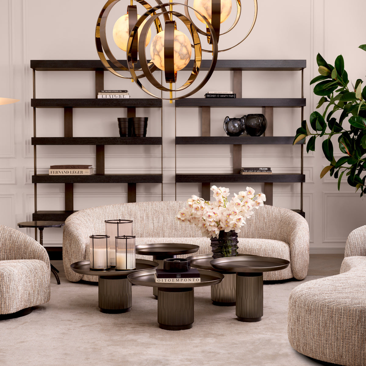 Bronze 5 Shelf Bookcase Dalmar | Eichholtz Miami