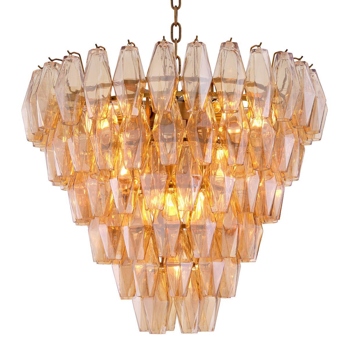 Diamond Amber Glass Chandelier Benini | Eichholtz Miami