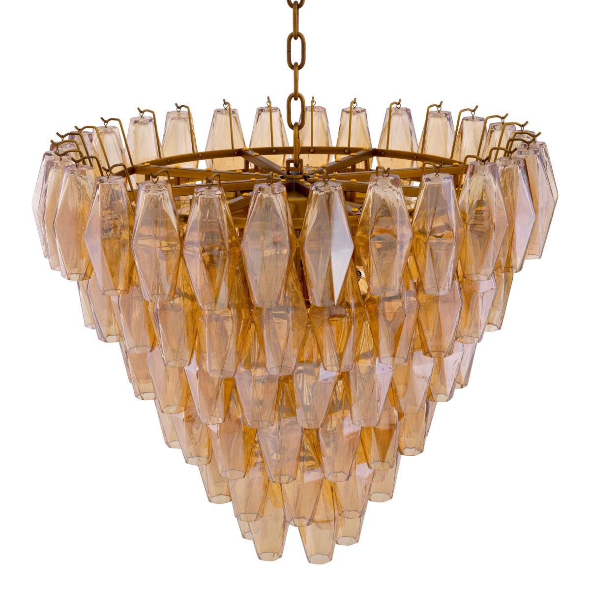 Diamond Amber Glass Chandelier Benini | Eichholtz Miami