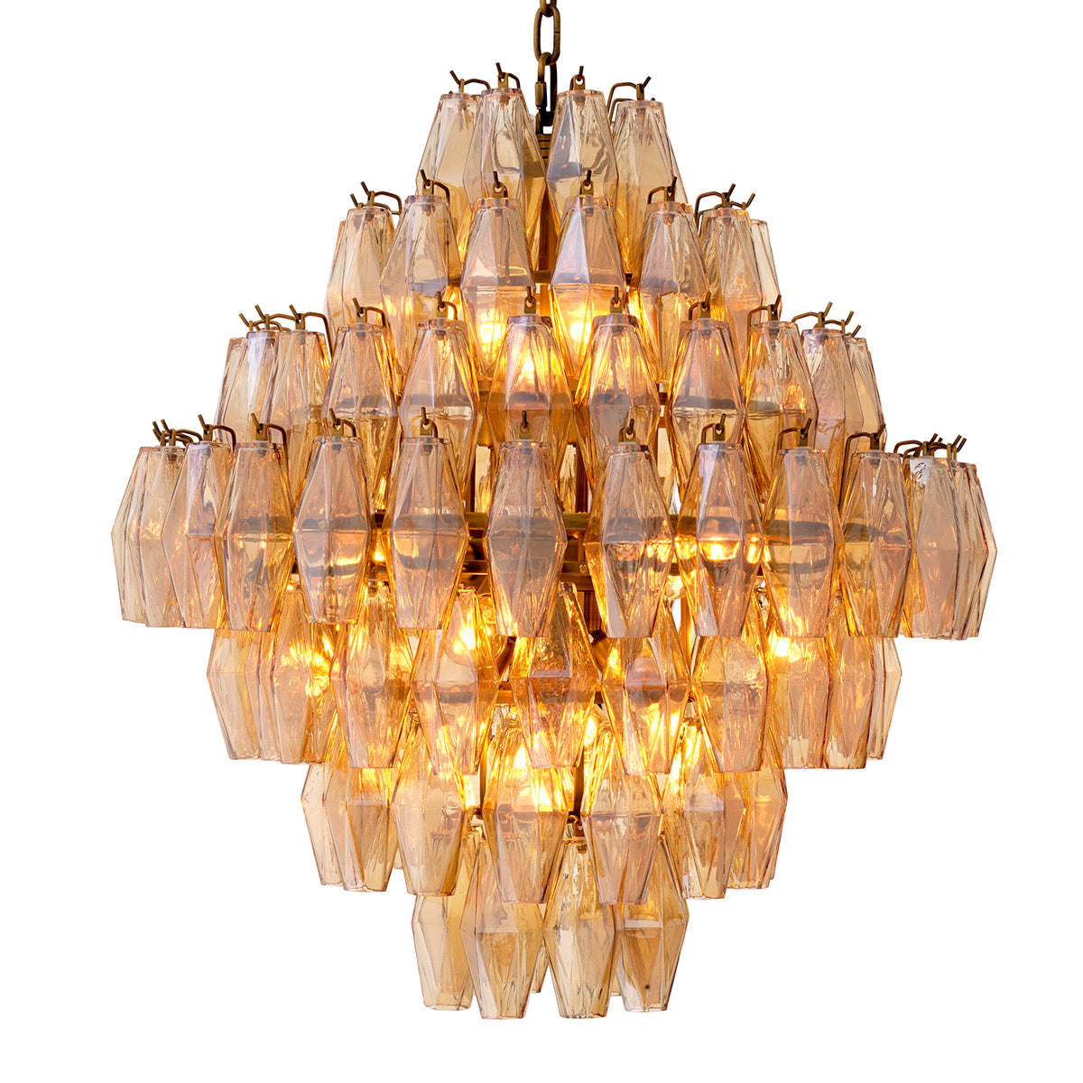 Diamond Amber Glass Chandelier Benini | Eichholtz Miami