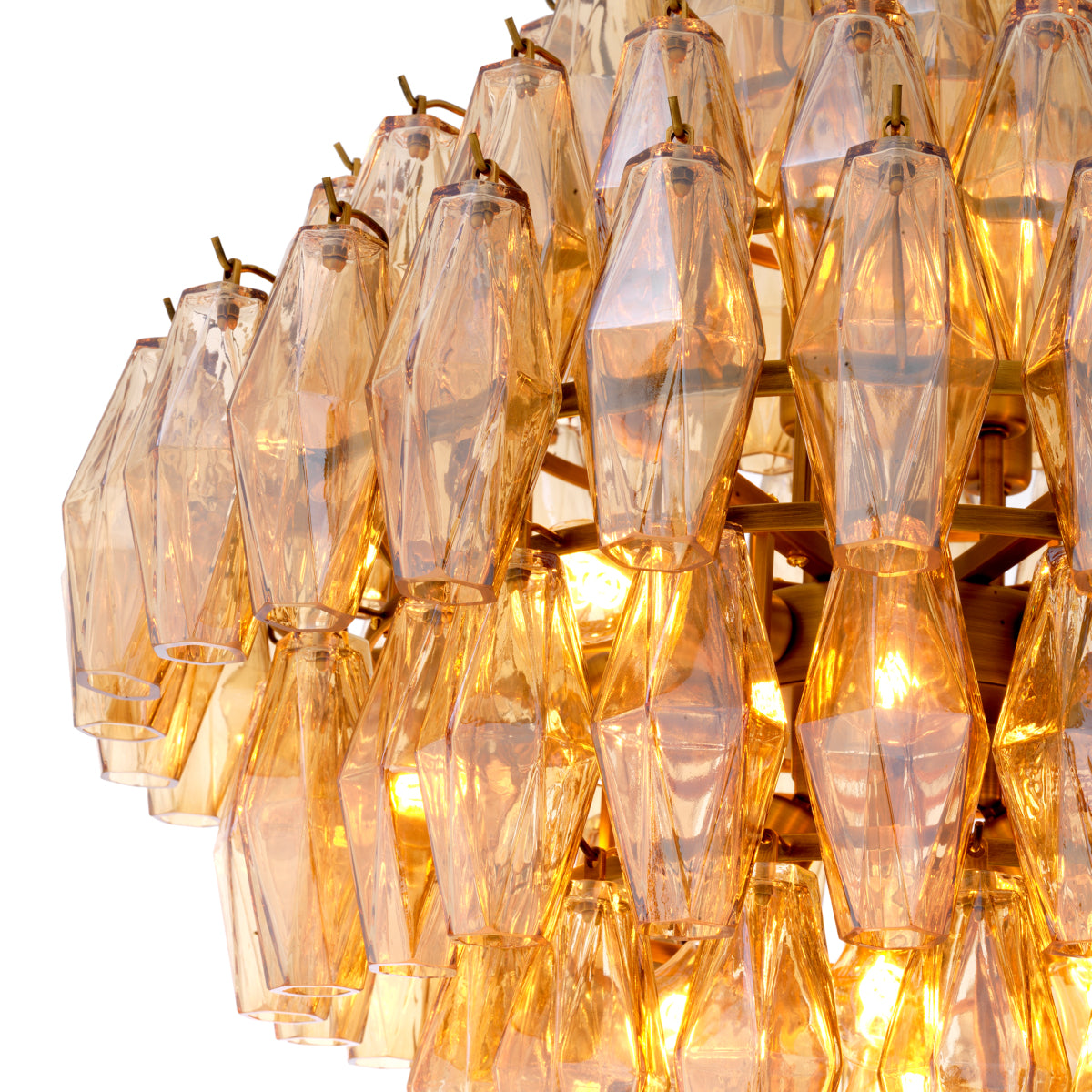 Diamond Amber Glass Chandelier Benini | Eichholtz Miami