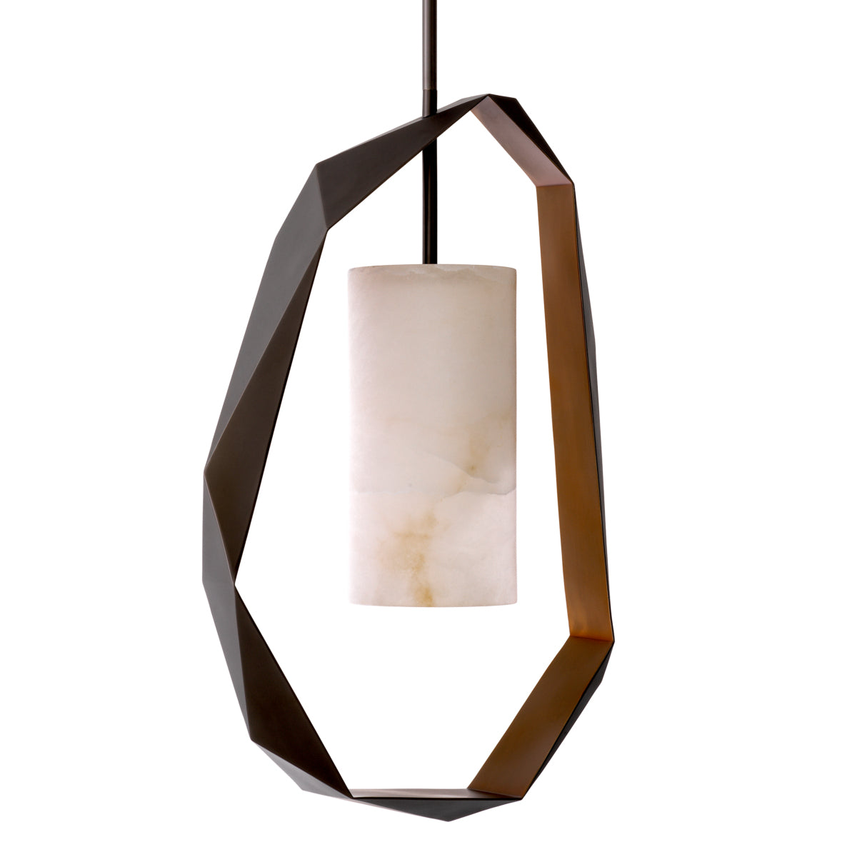 Metal Framed Alabaster Chandelier Santos