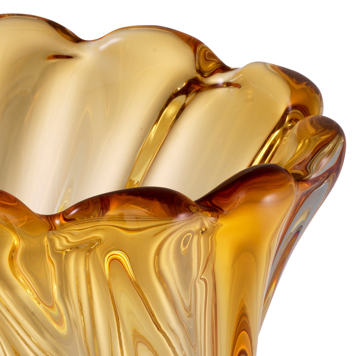 Yellow Swirling Glass Vase Contessa - S | Eichholtz Miami