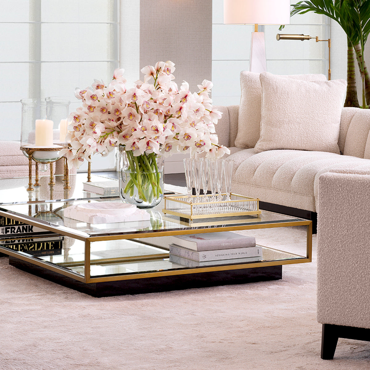 Mirror Bottom Rectangular Tray Cora | Eichholtz Miami