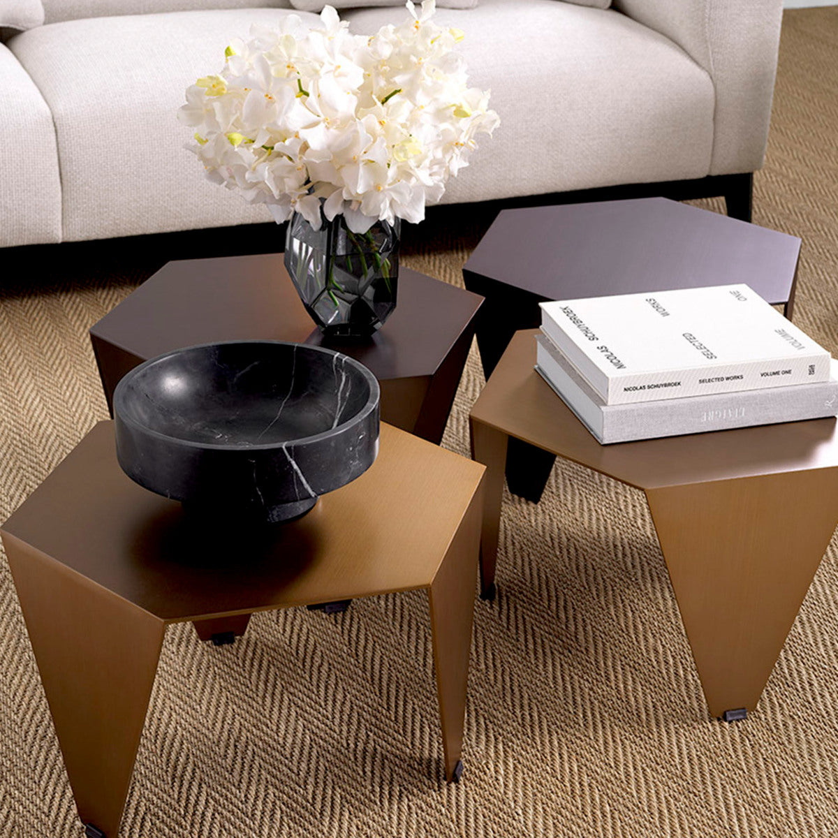 Hexagonal Side Table Metro Chic | Eichholtz Miami