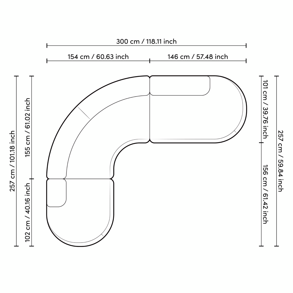 Light Gray Curved Outdoor Sofa Bjorn | Eichholtz Miami