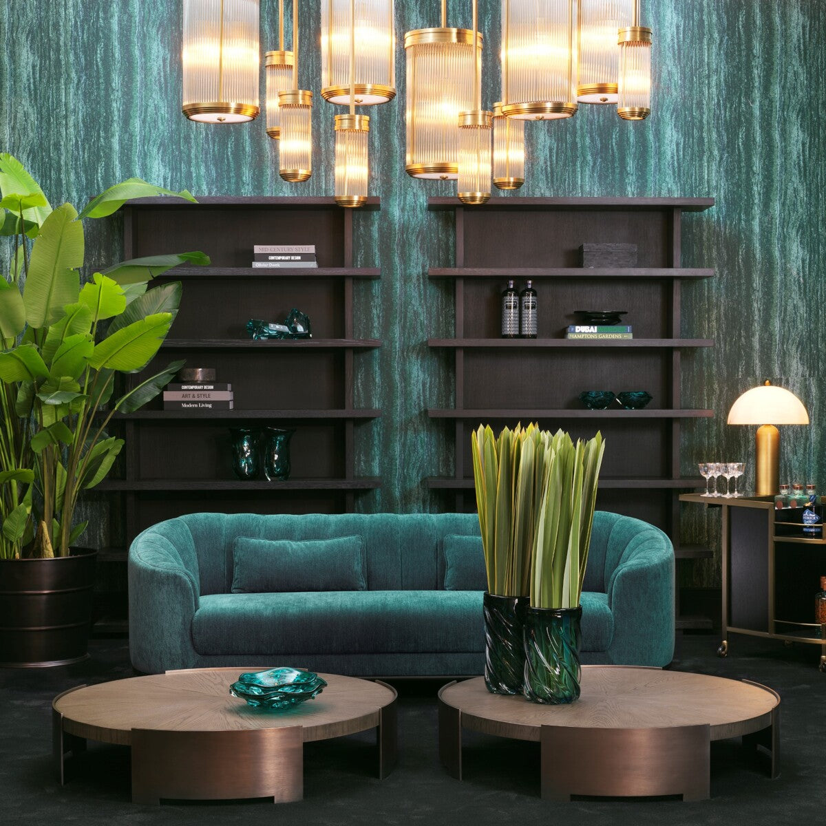 Cylindrical Glass Pendant Lamp Rousseau | Eichholtz Miami