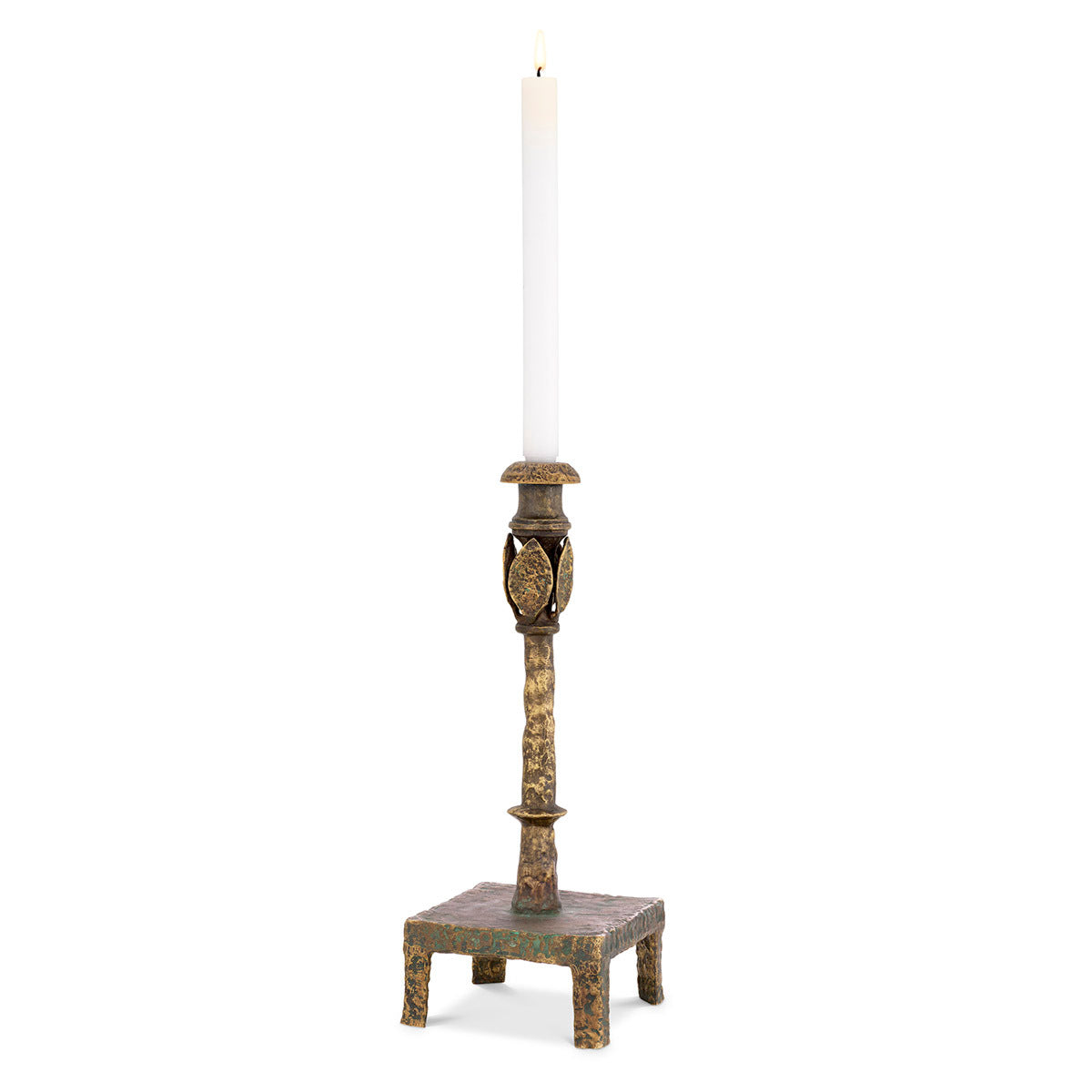 Antique Brass Candle Holder Santoro | Eichholtz Miami