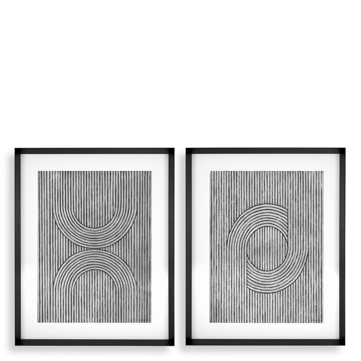 Monochrome Lines Art Prints (2) Cedar Grooves | Eichholtz Miami