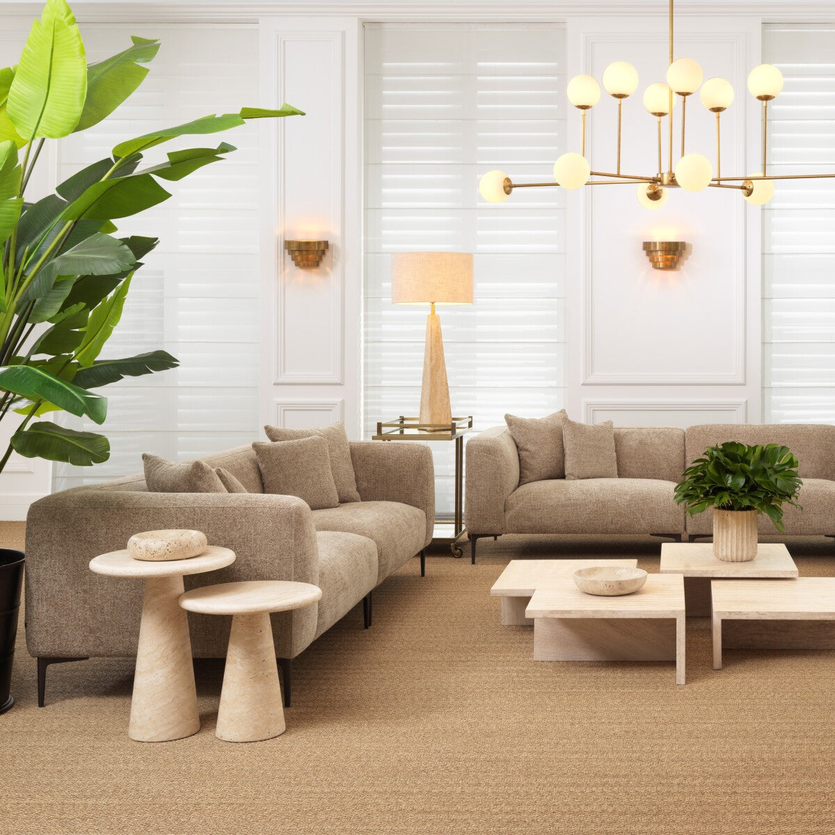 Travertine Table Lamp Benson | Eichholtz Miami