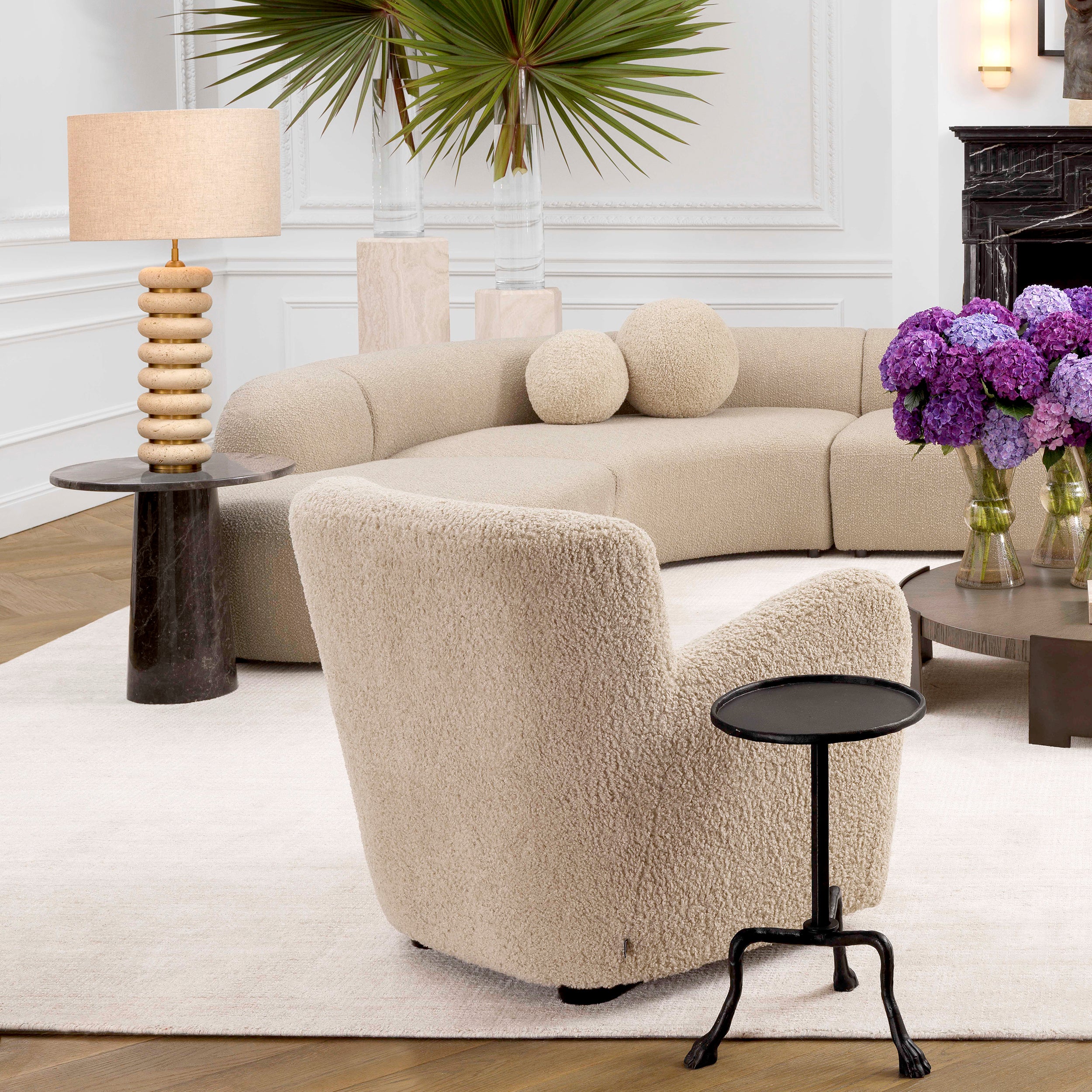 Sculptural Travertine Table Lamp Baron | Eichholtz Miami