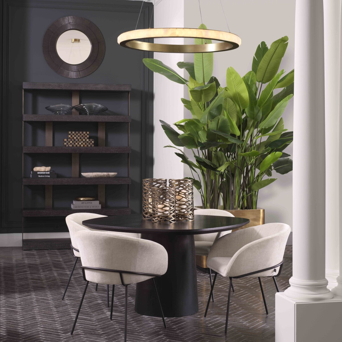 Alabaster Ring Chandelier Cabildo | Eichholtz Miami