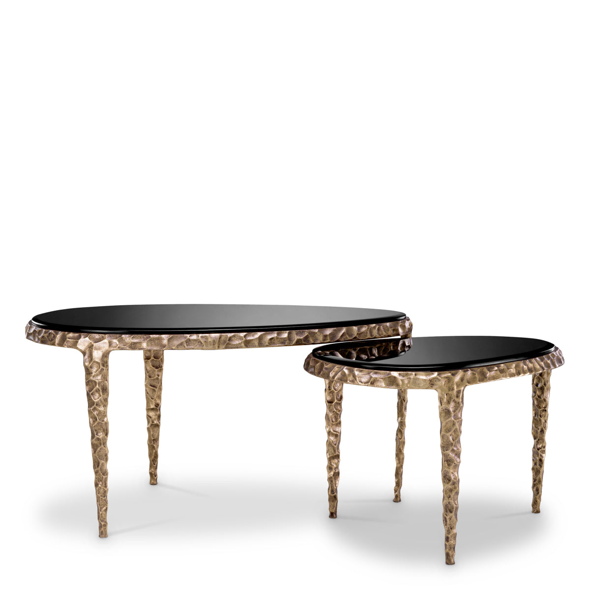 Textured Brass Nesting Side Tables (2) Livana | Eichholtz Miami