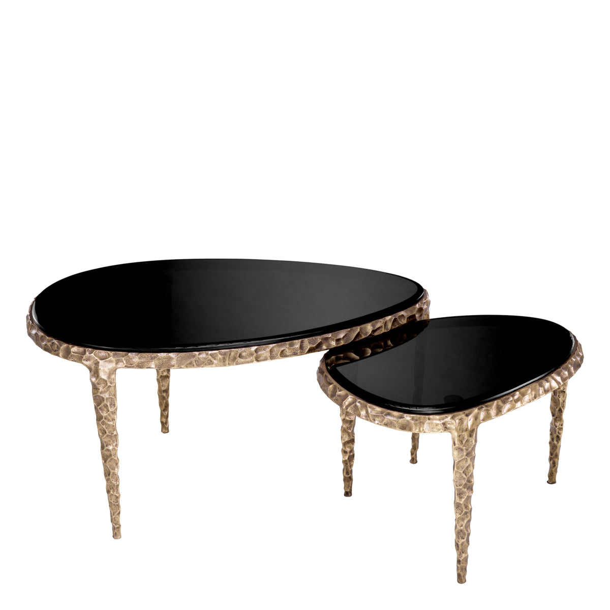 Textured Brass Nesting Side Tables (2) Livana | Eichholtz Miami