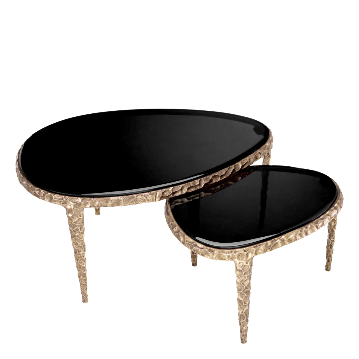 Textured Brass Nesting Side Tables (2) Livana | Eichholtz Miami