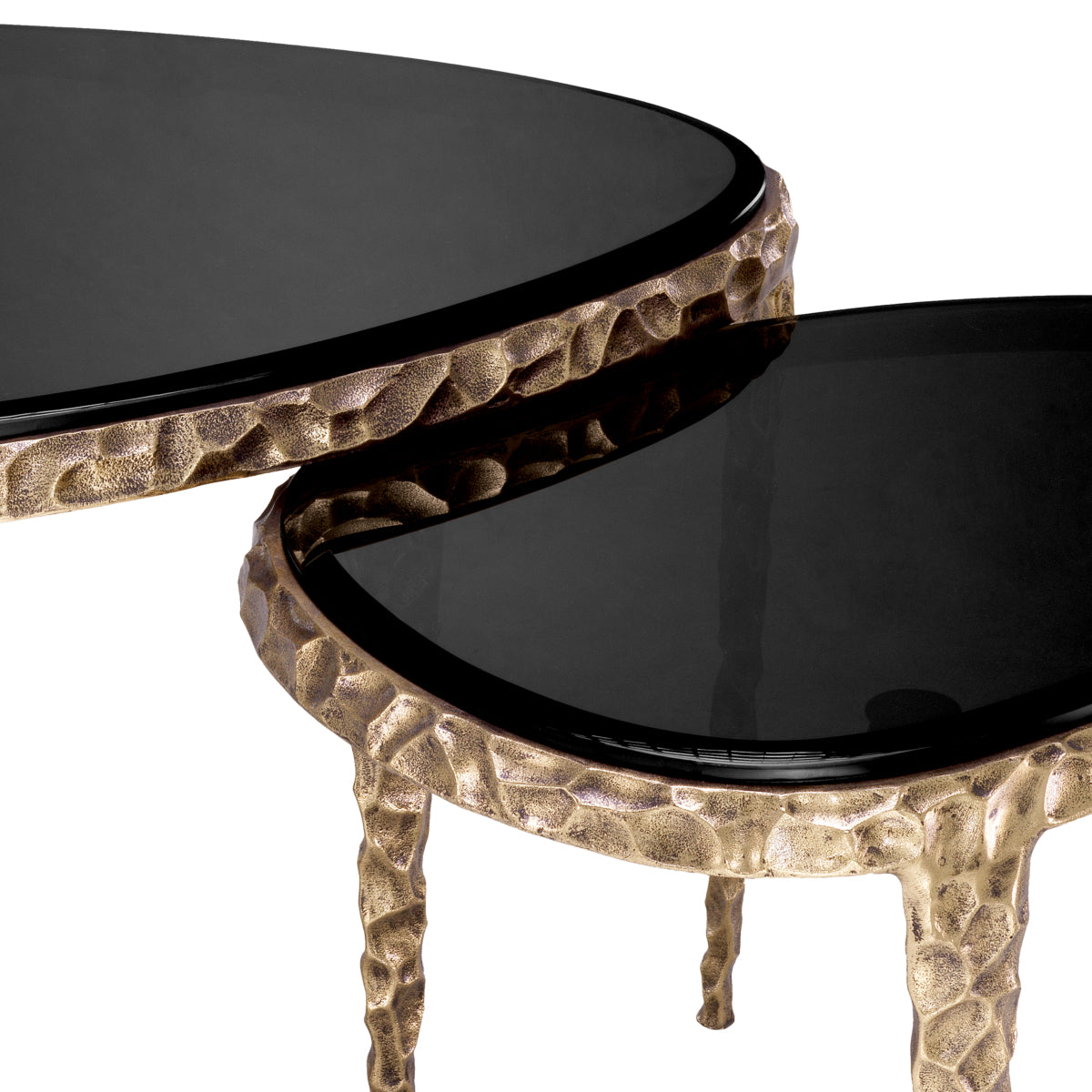 Textured Brass Nesting Side Tables (2) Livana | Eichholtz Miami