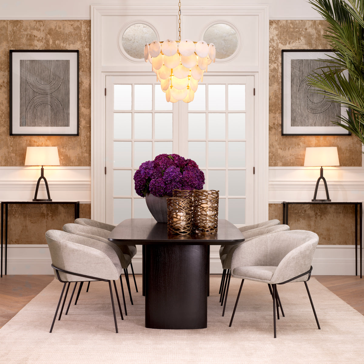 Tiered Alabaster Chandelier Clementina | Eichholtz Miami