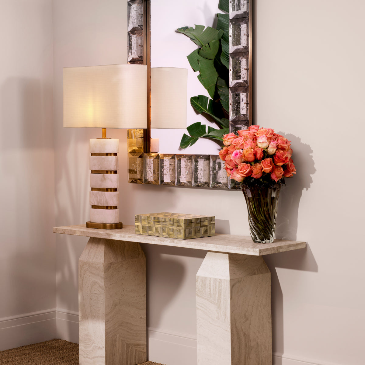 Rectangular Travertine Console Table Tarragona | Eichholtz Miami