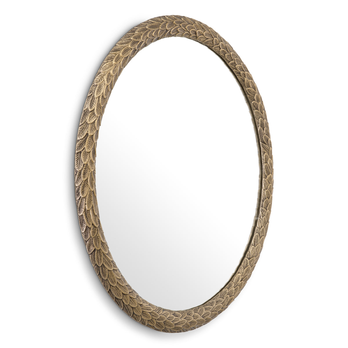 Leaves Patterned Oval Mirror Soave | Eichholtz Miami