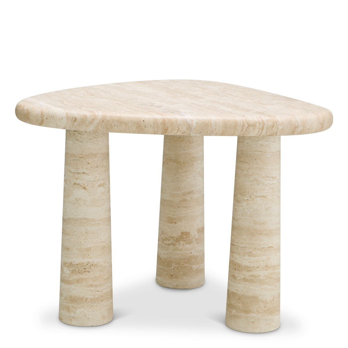 Travertine Triangular Side Table Larino | Eichholtz Miami