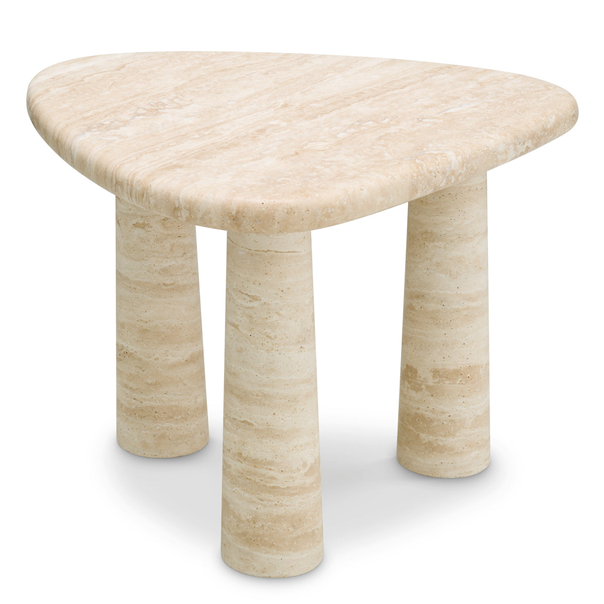 Travertine Triangular Side Table Larino | Eichholtz Miami