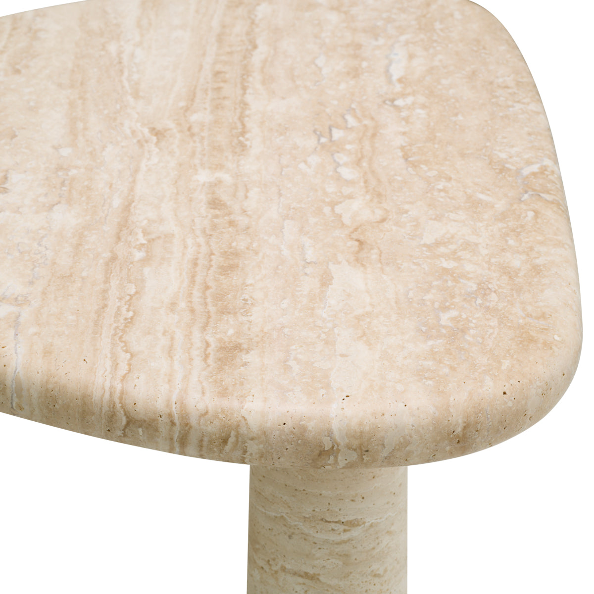 Travertine Triangular Side Table Larino | Eichholtz Miami