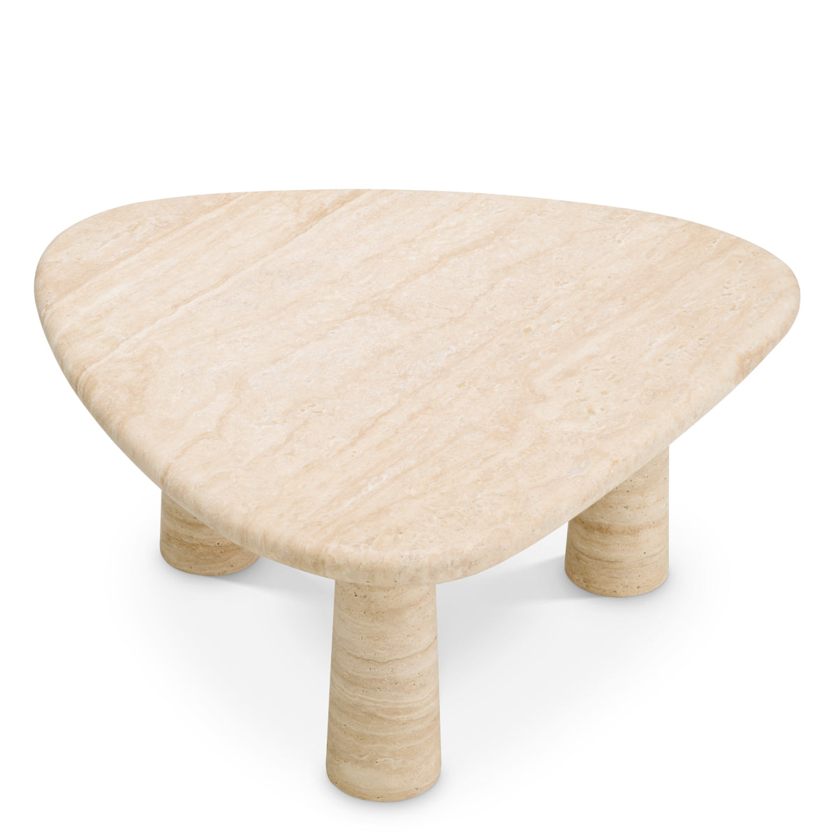 Travertine Triangular Side Table Larino | Eichholtz Miami