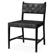 Woven Leather Dining Chair Tiberio