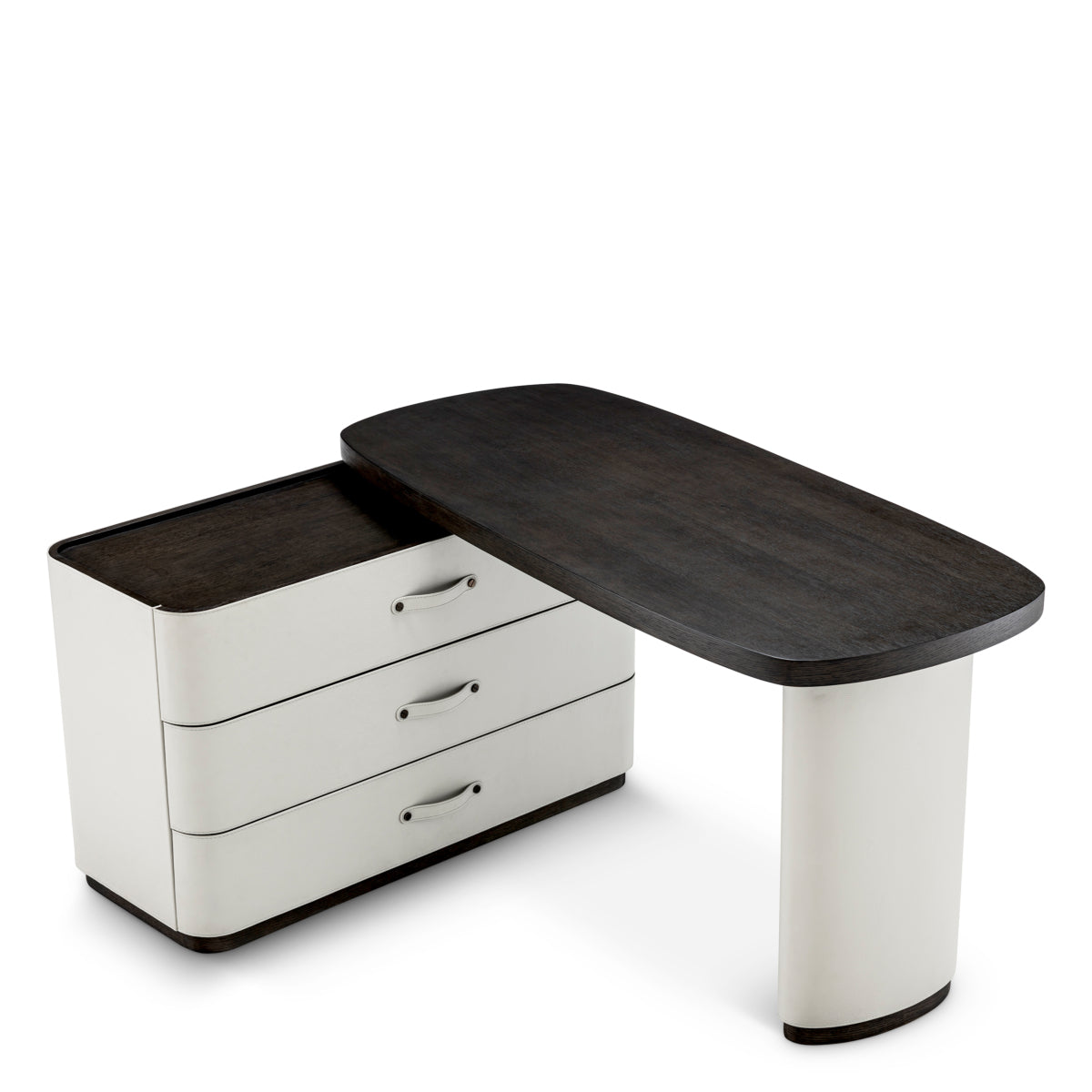 Gray Leather Rotating Desk Numana | Eichholtz Miami