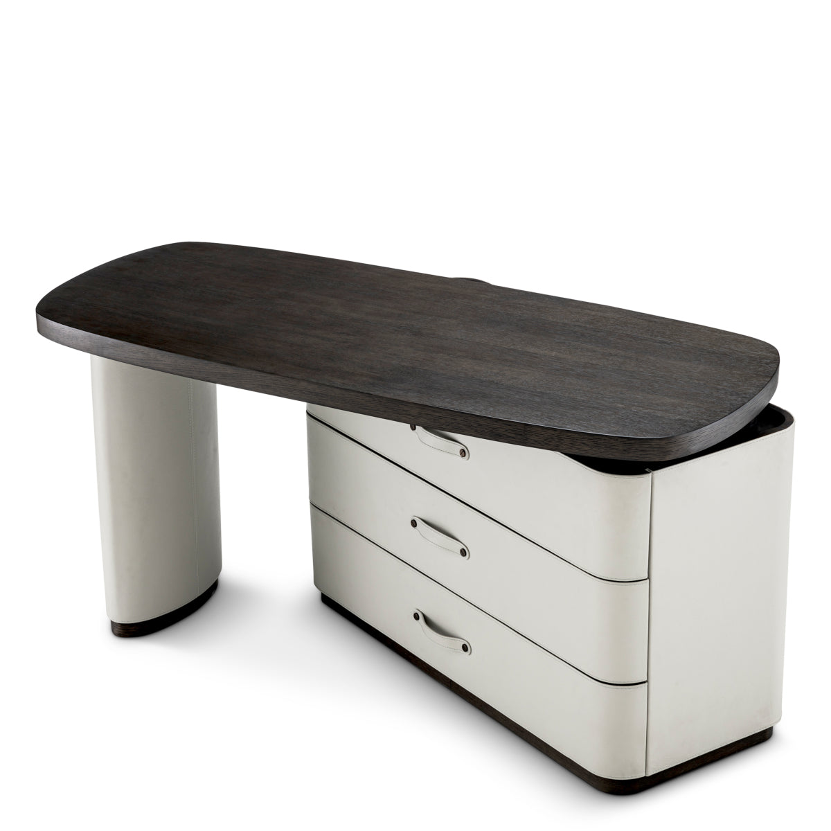 Gray Leather Rotating Desk Numana | Eichholtz Miami