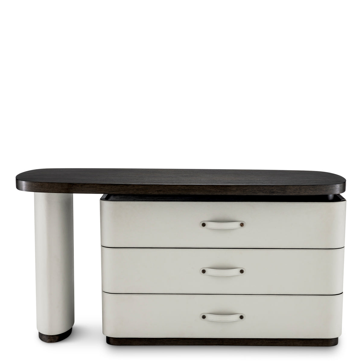 Gray Leather Rotating Desk Numana | Eichholtz Miami