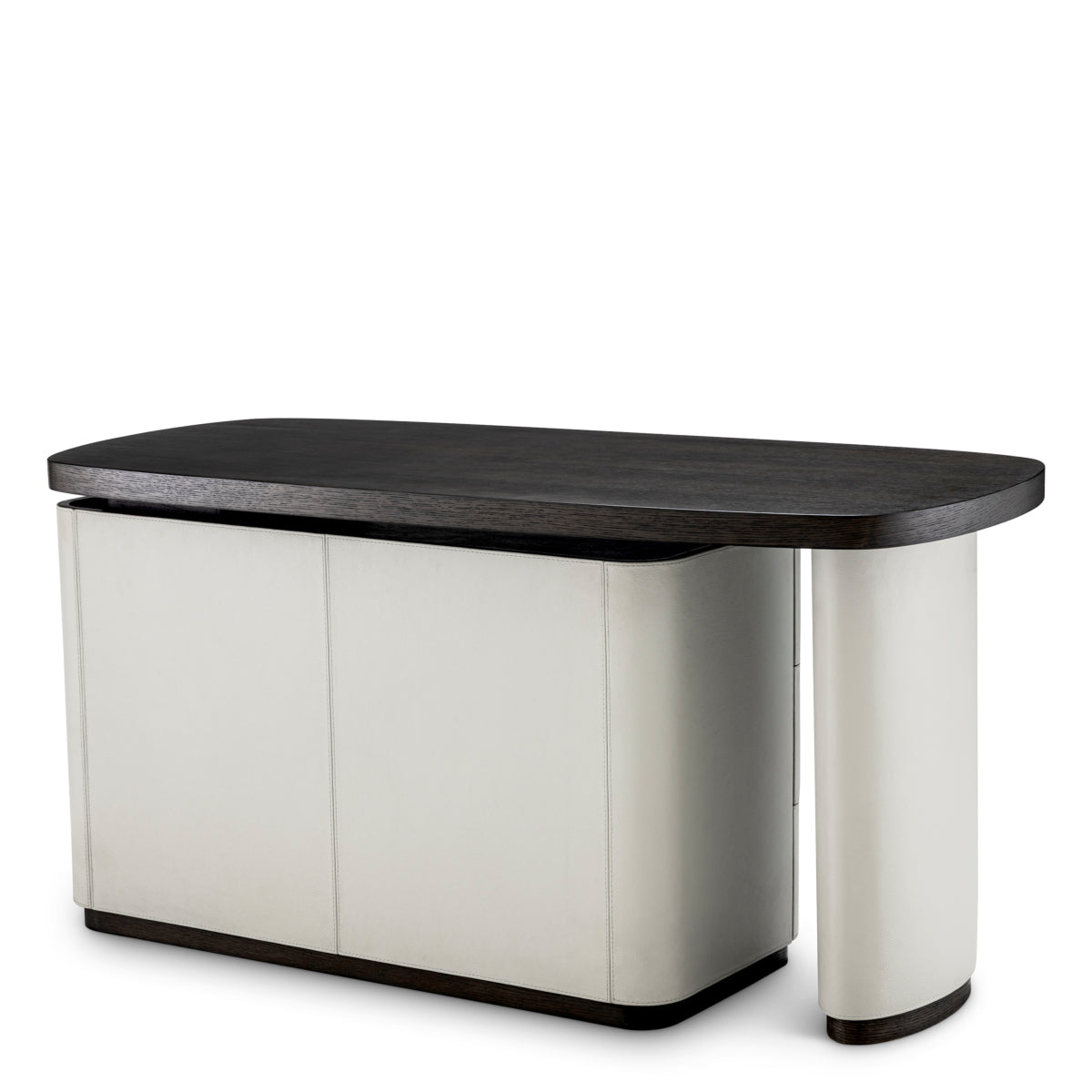 Gray Leather Rotating Desk Numana | Eichholtz Miami