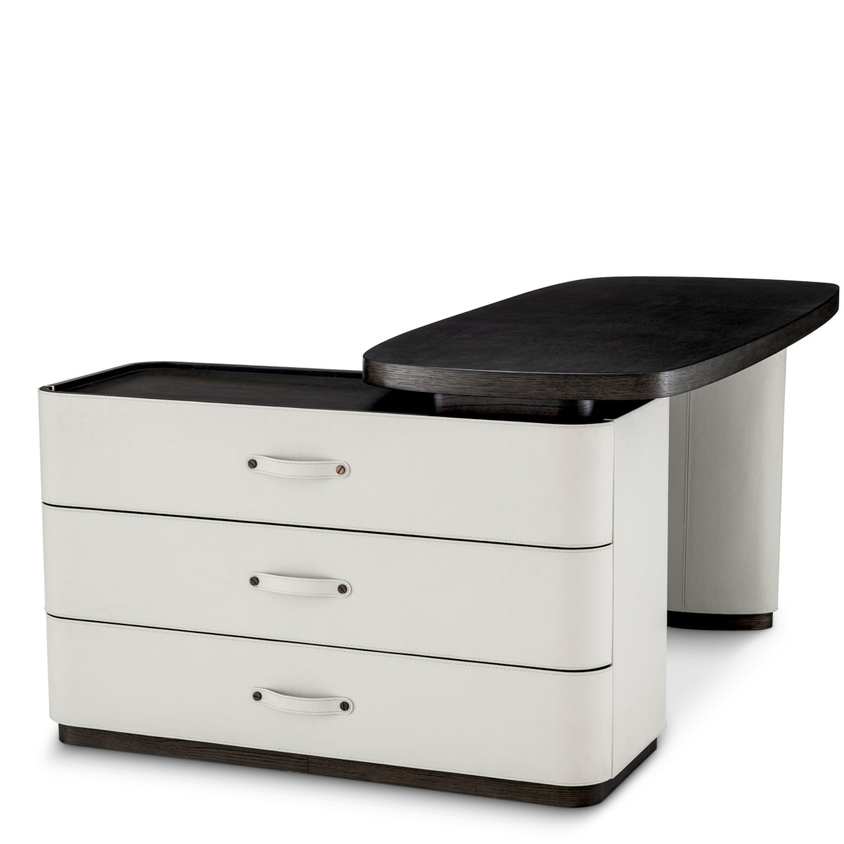 Gray Leather Rotating Desk Numana | Eichholtz Miami