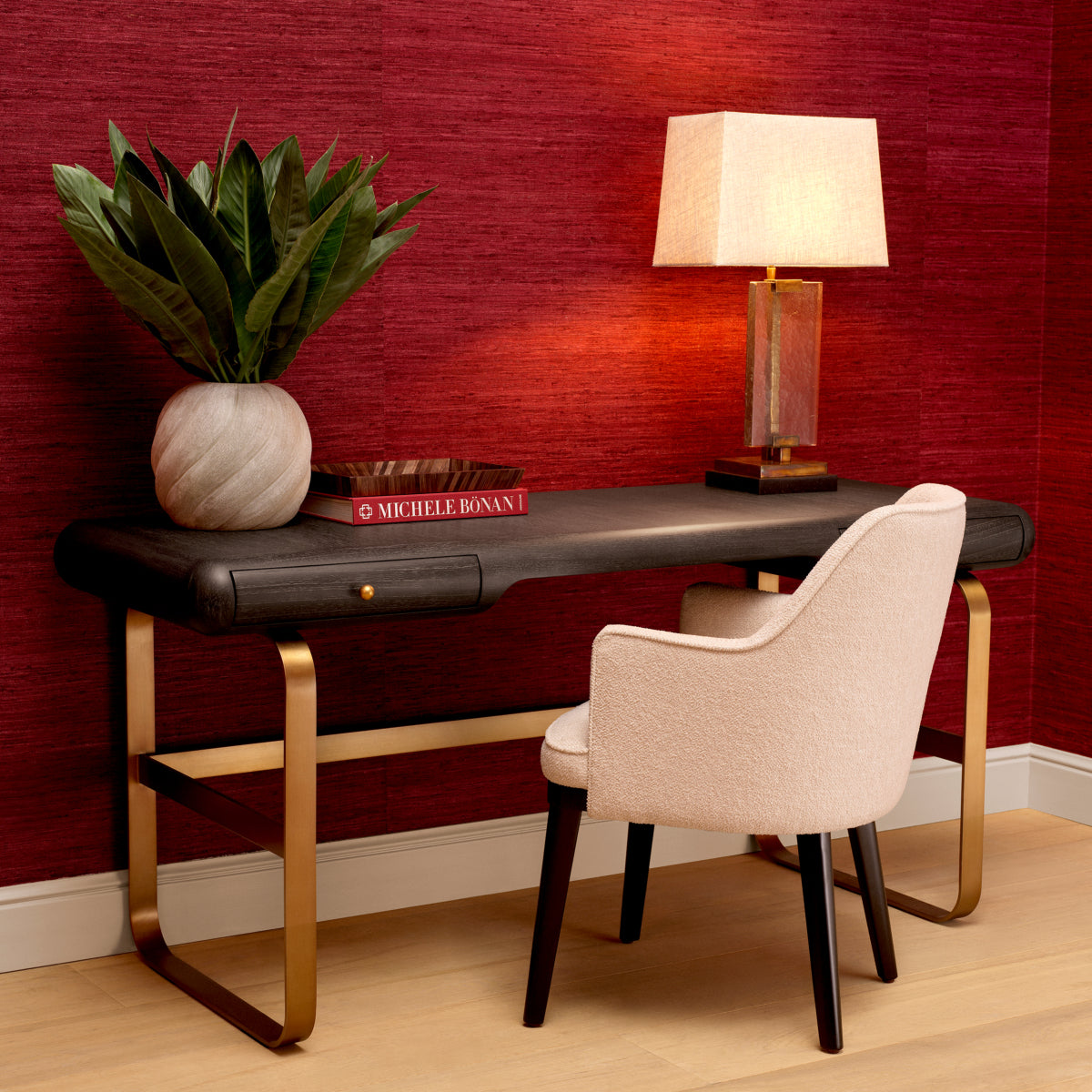 Gray Oak 2-Drawer Desk Nathaniel | Eichholtz Miami