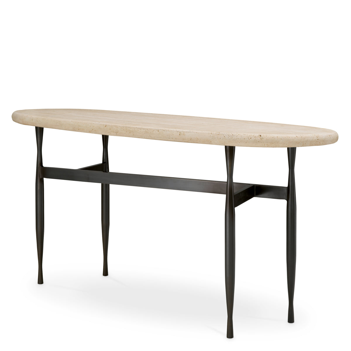 Oval Travertine Console Table Palermo | Eichholtz Miami