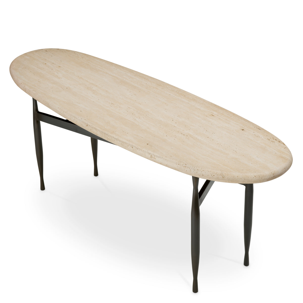 Oval Travertine Console Table Palermo | Eichholtz Miami