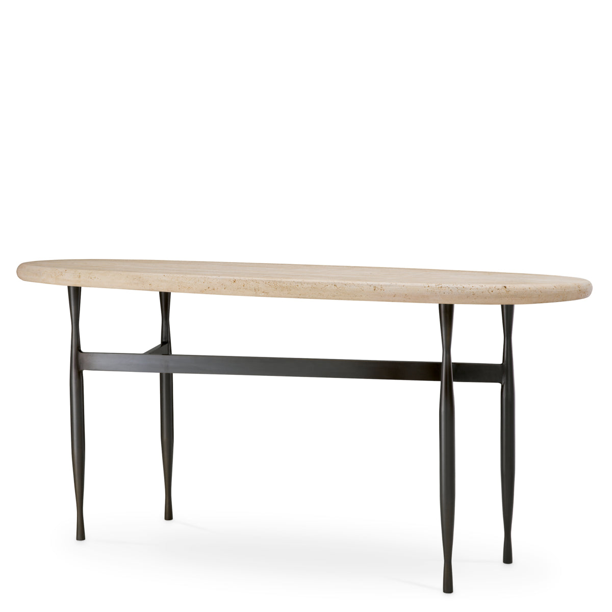 Oval Travertine Console Table Palermo | Eichholtz Miami