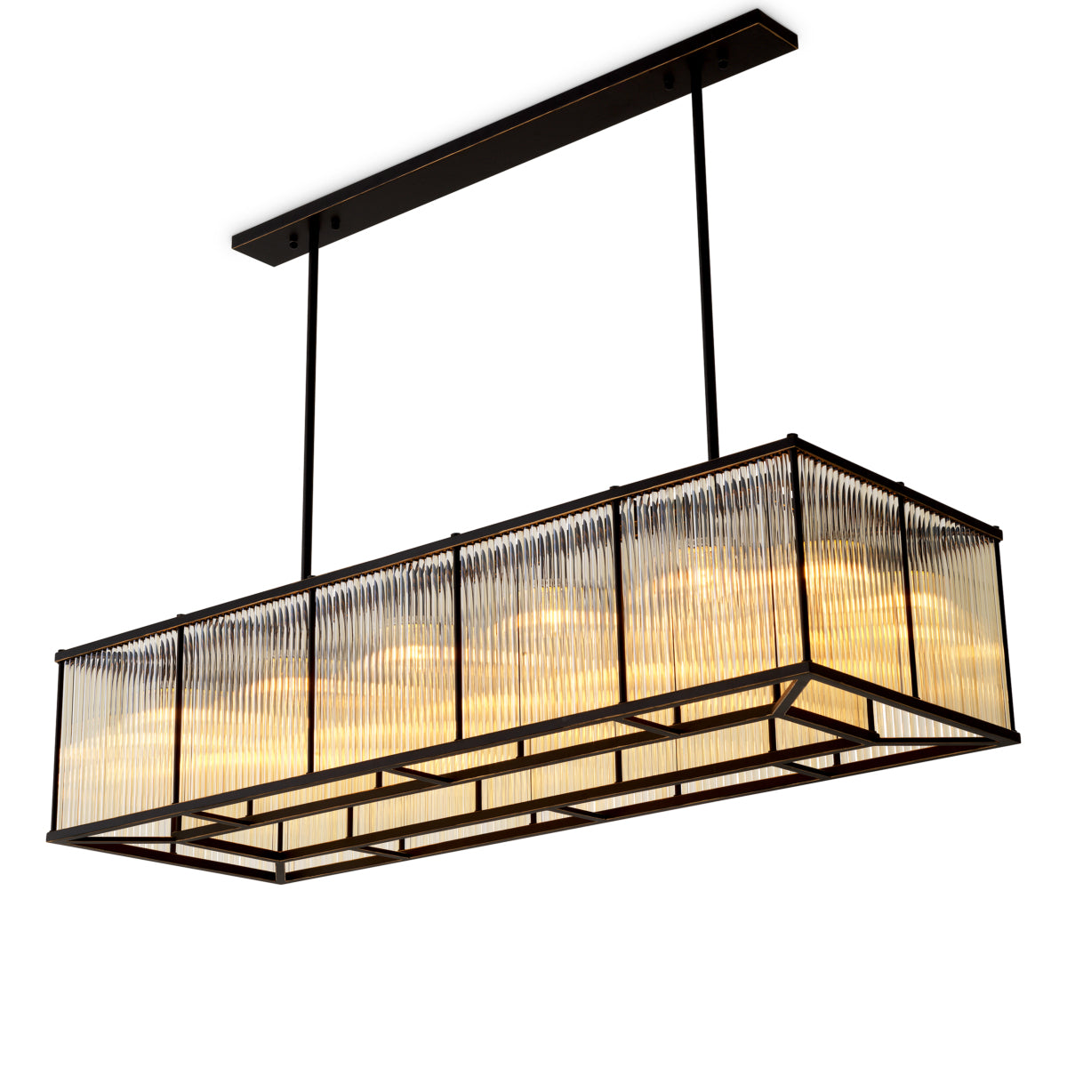 Glass Rectangular Chandelier Bernardi | Eichholtz Miami