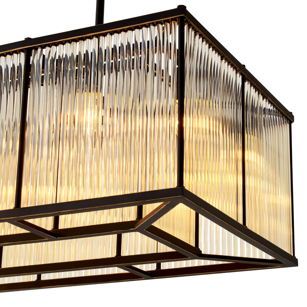 Glass Rectangular Chandelier Bernardi | Eichholtz Miami