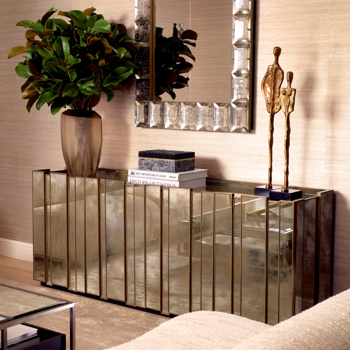 Antique Mirror Glass Sideboard Nottingham | Eichholtz Miami