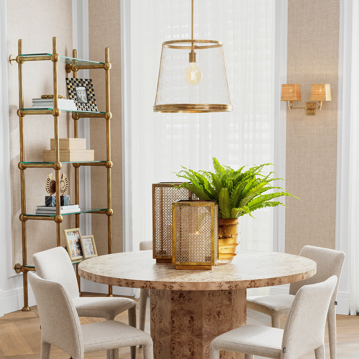 Brass Mesh Pendant Colindale | Eichholtz Miami