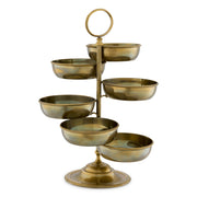 Vintage Brass 6-Bowl Stand Christine | Eichholtz Miami