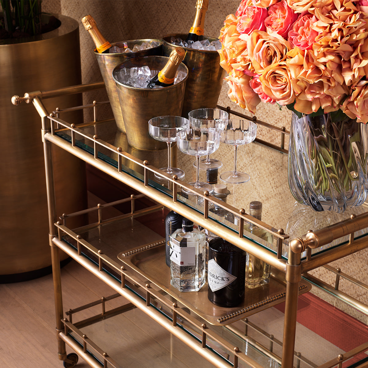 Vintage Brass Trolley Scarlett | Eichholtz Miami