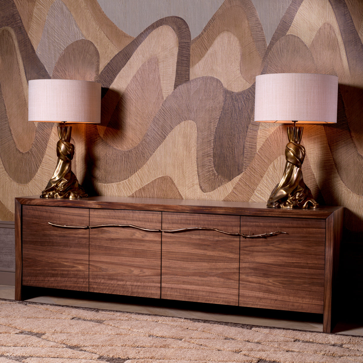 Walnut Veneer 4-Door Dresser Charford | Eichholtz Miami