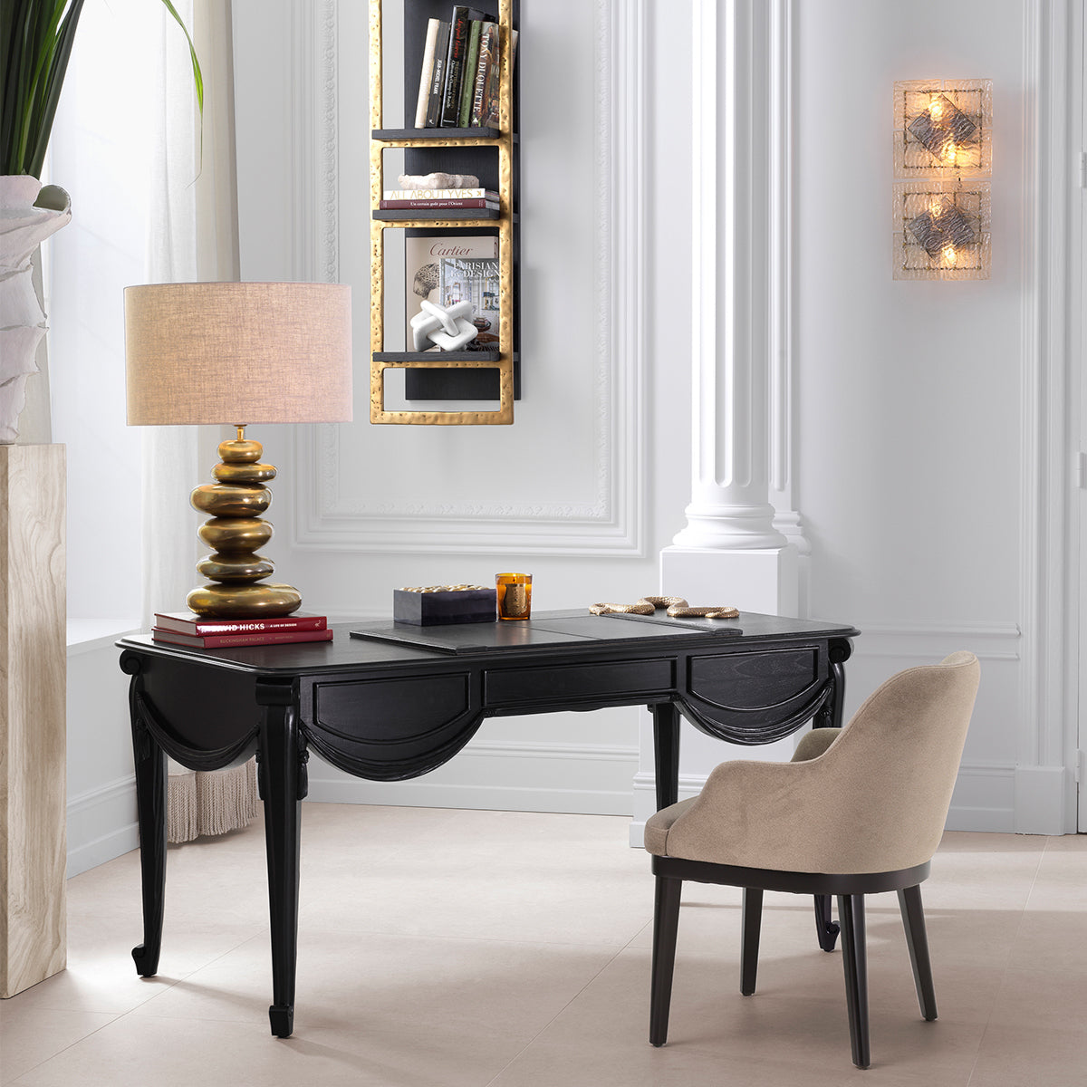 Wooden Black Desk Zafiro | Eichholtz Miami